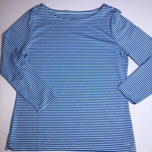 Women's Vineyard Vines Nautical Stripe Preppy Boatneck Shirt - size Medium